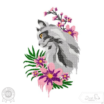 Borduurbestand Stickzebra Blumenkatze, Duits