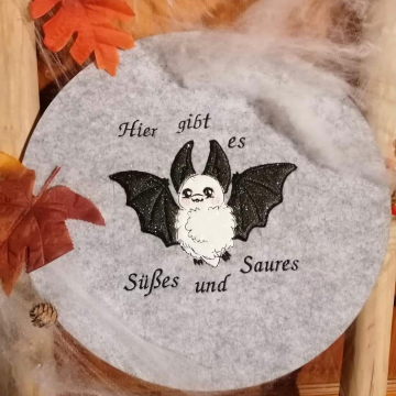 Stickdatei Stickzebra Fledermaus Halloween, german