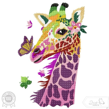 Borduurbestand Stickzebra giraf Safari, Duits