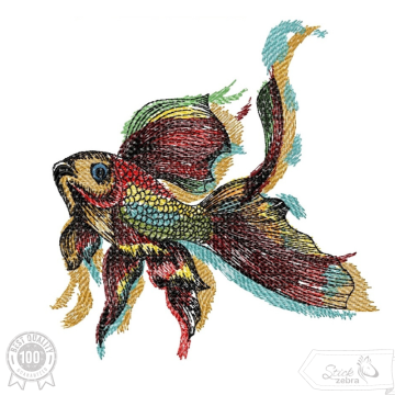 Borduurbestabd Stickzebra goudvis, Duits