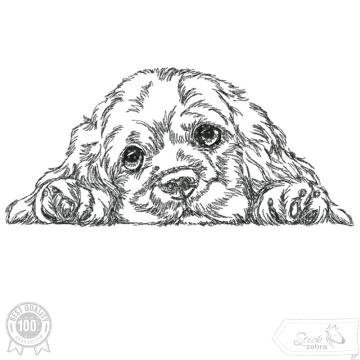 Borduurbestand Stickzebra hond Cocker Spaniel, Duits