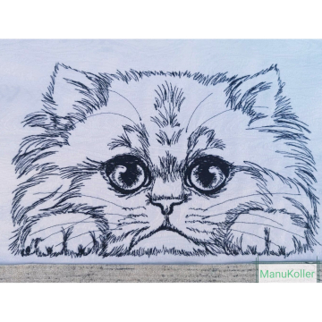 Stickdatei Stickzebra Katze Doodle, duits
