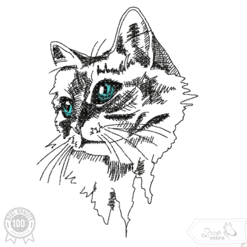 Borduurbestand Stickzebra Katzengesicht, Duits