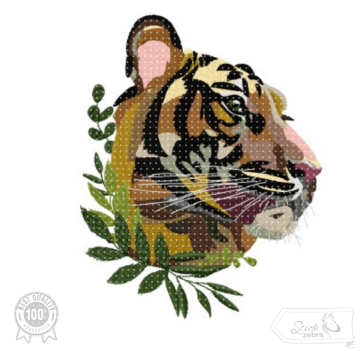 Borduurbestand Stickzebra Königlicher Tiger, Duits