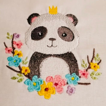 Stickdatei Stickzebra Niedlicher Panda, duits