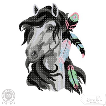 Borduurbestand Stickzebra Pferd Boho, Duits