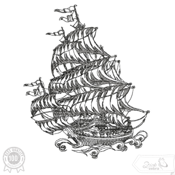 Borduurbestand Stickzebra Segelschiff, Duits
