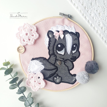 Borduurbestand Stickzebra Stinktier, Duits