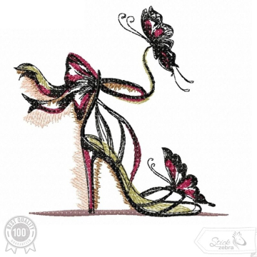 Borduurbestand Stickzebra betoverende high heel, Duits