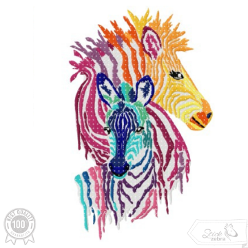 Borduurbestand Stickzebra Zebramama mit Kind, Duits