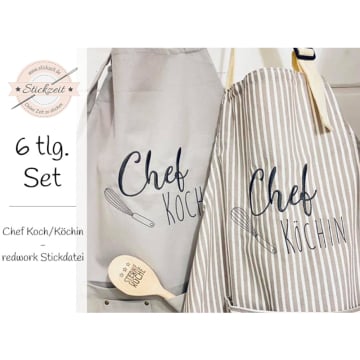 Fichier modèle broderie Chef cuisinier Stickzeit