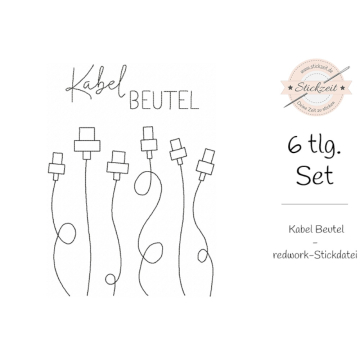 Fichier modèle broderie Pochette pour cables Stickzeit