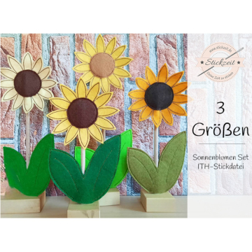 Fichier modèle broderie Fleurs de Tournesol Stickzeit