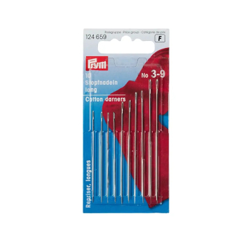10 Aiguilles à repriser longues Prym N°3-9, couleur argent