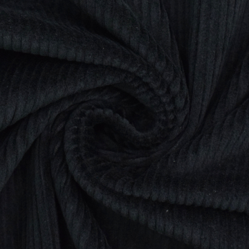 Tissu velours côtelé stretch Susi, noir