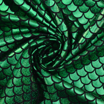 Stretch-Folienjersey Mermaid, grün