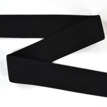 Ruban bord-côte élastique 6cm, noir