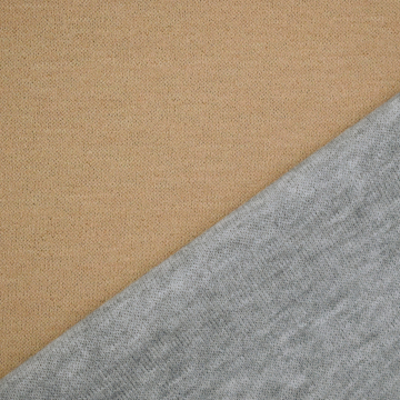 Tissu jersey maille tricot doubleface, marron clair