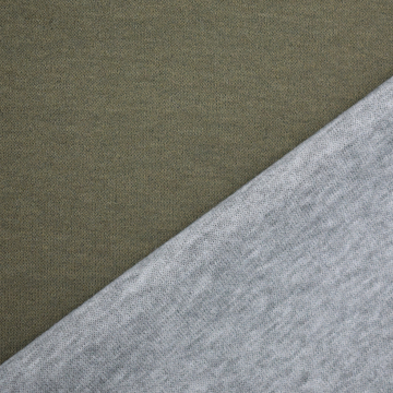 Tissu jersey maille tricot doubleface, vert olive