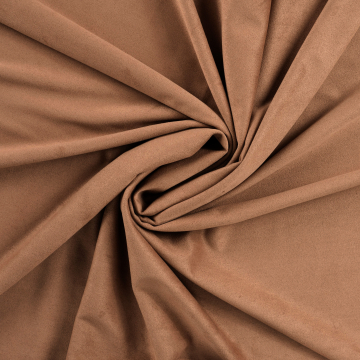 Tissu suédine stretch uni, marron