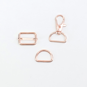Tassen fourniturenset 3 delig 20 mm, roségoudkleurig