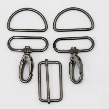 Fournitures fabrication sacs 5 unités, 40 mm, couleur gunmetal