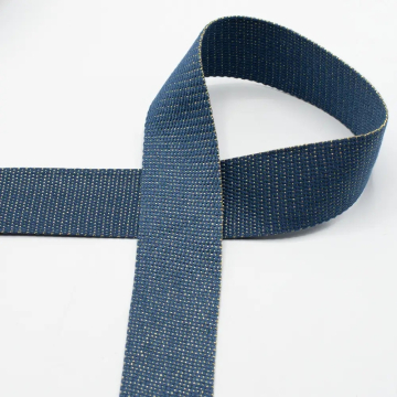 Sangle anse de sac bandoulière 4 cm, bleu denim