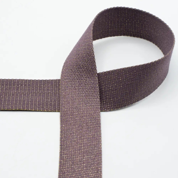 Tassenband Gold Metal Fibre 40mm, mauve