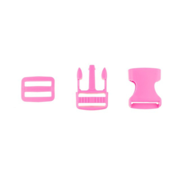 Taschenverschluss Set / Steckschnallen-Set 2,5 cm pink
