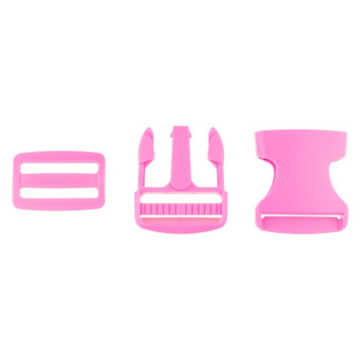 Taschenverschluss Set / Steckschnallen-Set 3,8 cm pink