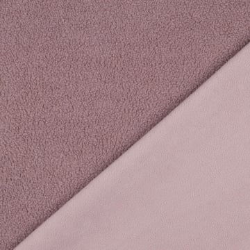 Tissu sherpa peluche teddy double face, vieux lilas