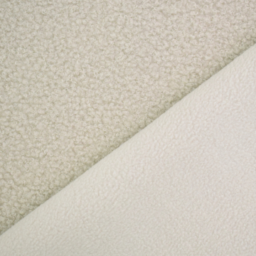 Tissu sherpa peluche teddy double face, beige