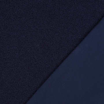 Teddy fleece doubleface, donkerblauw