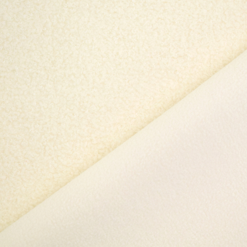Tissu sherpa peluche teddy double face, blanc cassé