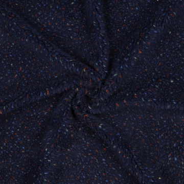 Teddy pluche confetti, donkerblauw