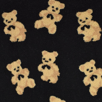 Tissu sherpa peluche teddy Teddy Bear, noir