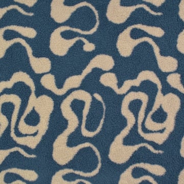 Teddy pluche waves, jeansblauw
