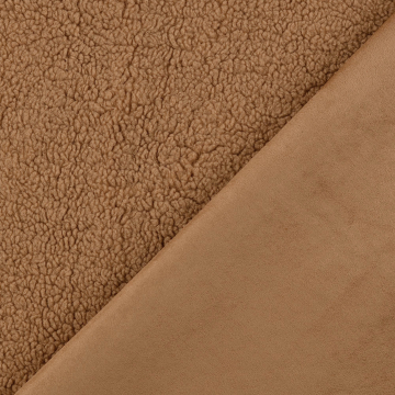 Teddy pluche imitatiesuède doubleface, camel