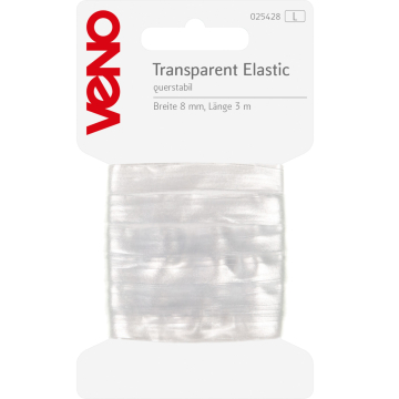Bande élastique transparente pour lingerie, 8 mm