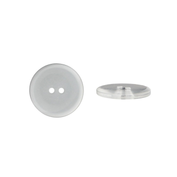 Bouton couture plastique 12mm, 2 trous, transparent