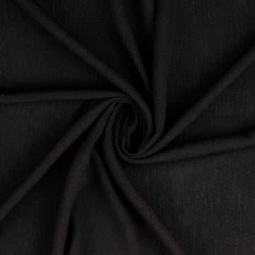 Viscose crêpe effen, zwart