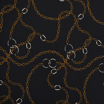 Viscose mix jersey Chains, zwart