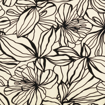 Viscose poplin flowers, vanilla