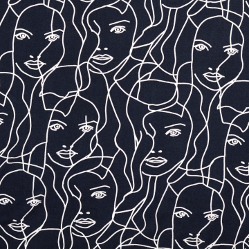Viscose poplin Silhouette, navy blue