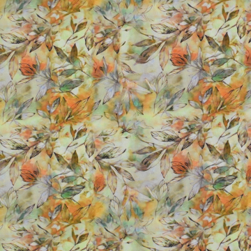 Viscose Popeline wonderful leaves, groen