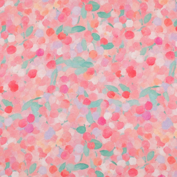 Viscose satijn Abstract Dots, roze