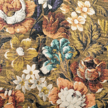 Viscose satijn Flower Dream, oranje