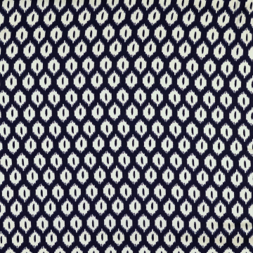 Viscose satin Geo Eyes, navy blue
