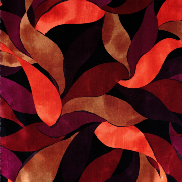 Viscose satijn leaves, rood