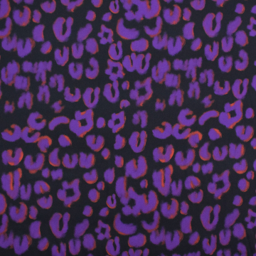 Tissu satin viscose Léopard Leo, noir